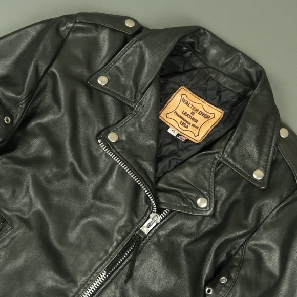 Walter Dyer Jackets & Blazers - VTG Walter Dyer Leather Motorcycle Jacket Size 10